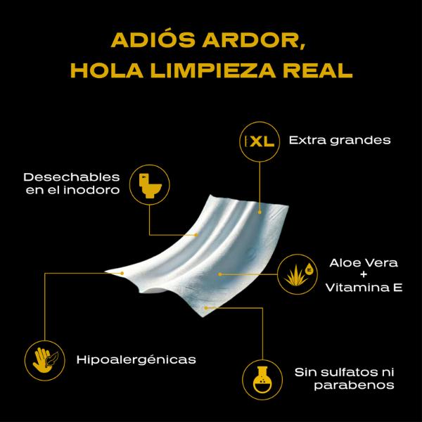 Alfa Wipes Toallitas Humedas para Adulto Extra Grandes y Gruesas, Desechables en Inodoro, Libres de Fragancias, Hipoalergénicas, con Aloe, Vitamina E, Manzanilla | 6 paquetes con 50 toallitas c/u (300 Toallitas)