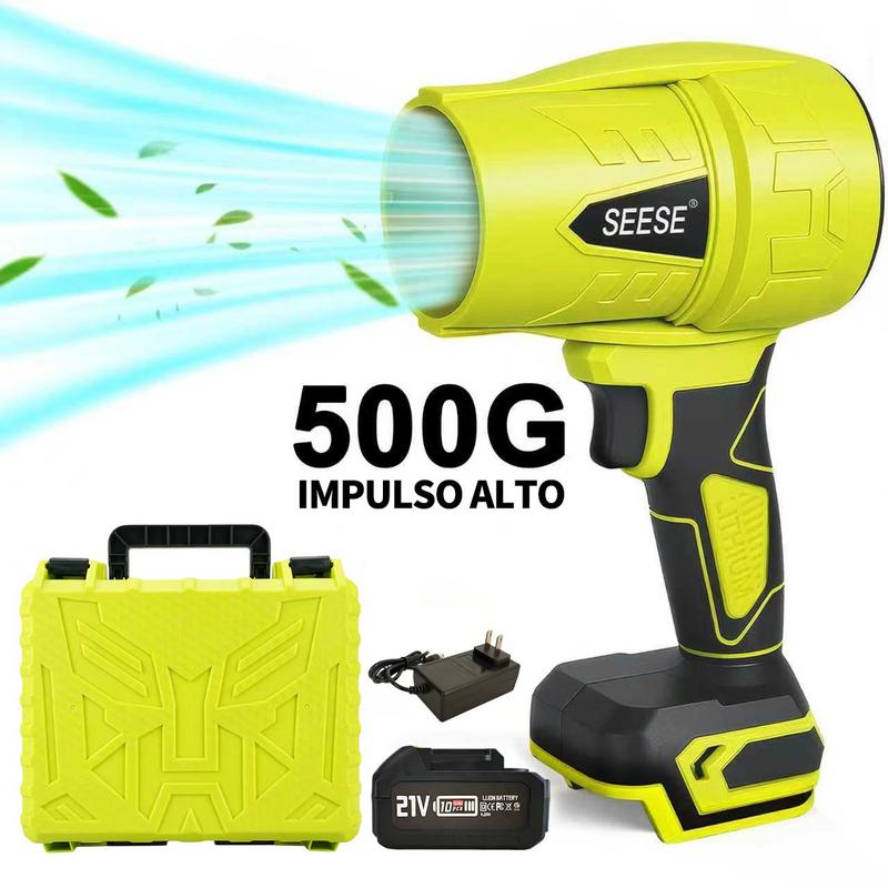 SEESE Soplador Turbo inalámbrico – Soplador de hojas con motor de cobre puro, secado de coche, nieve y limpieza del hogar y jardín