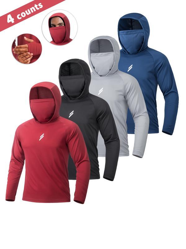 Men's Sun Protection Hoodie Set,FishingHoodiewithMask,Casual Breathable Fishing Jacket,Quick Dry Sportswear with Face Cover,SunProtectionFishingGear,Outdoor Adventure Clothing,Sportswear and Activewear