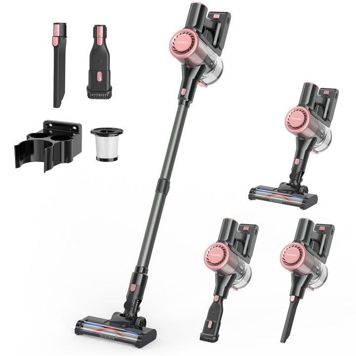 La aspiradora inalámbrica Trucozie T350 presenta un diseño ligero 8 en 1 con hasta 45 minutos de autonomía y una potente succión de 33 kPa. Esta aspiradora inalámbrica recargable es ideal para alfombras, baldosas, pelo de mascotas y suelos de madera.