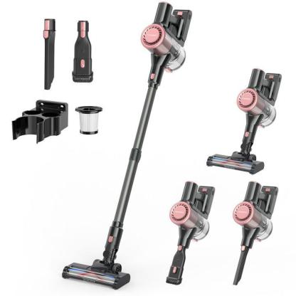 La aspiradora inalámbrica Trucozie T350 presenta un diseño ligero 8 en 1 con hasta 45 minutos de autonomía y una potente succión de 33 kPa. Esta aspiradora inalámbrica recargable es ideal para alfombras, baldosas, pelo de mascotas y suelos de madera.