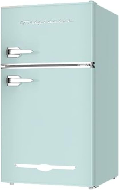 ❄️ Mininevera diseño vintage doble puerta capacidad 72 litros, freezer 21L, iluminación LED, nivel sonoro 39dB y consumo Clase E para espacios pequeños