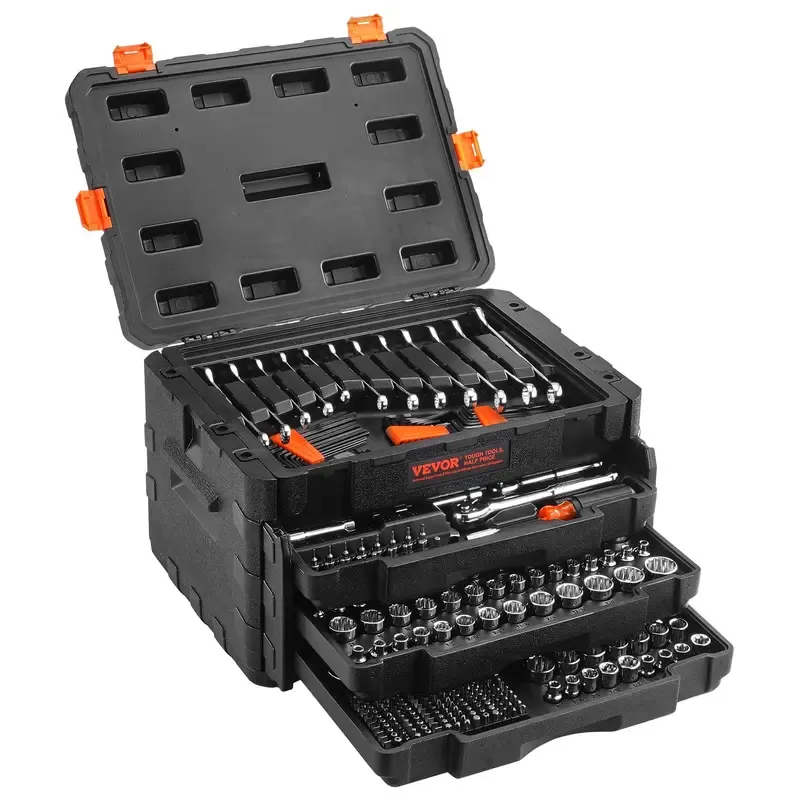 Prostormer - Juego de herramientas mecánicas, 240 piezas, kit universal de herramientas de reparación de automóviles para el hogar con caja de herramientas de aluminio resistente