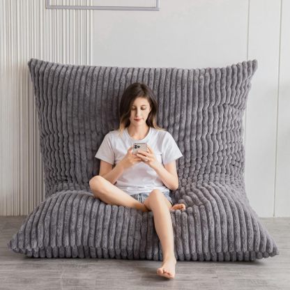 MAXYOYO - Puf plegable para sofá, cama, colchón de piso para adultos, extra grueso, 6 pliegues, sofá para recámara, sala de estar, beige, 135 x 240 cm