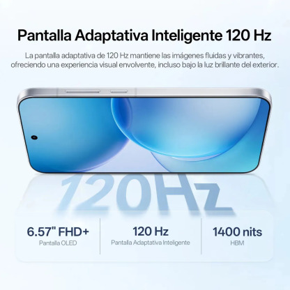 OPPO Reno 16 F 5G Blanco Celular Diseño Moderno 8GB RAM 128GB Cámara Principal 50MP Selfie 50MP Pantalla 120Hz Batería 7000mAh Carga 80W NFC ColorOS 16
