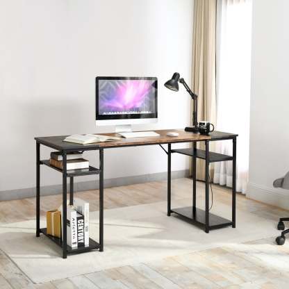 Escritorio Grande 140cm Color Madera con Negro,con Bolsa de Almacenamiento