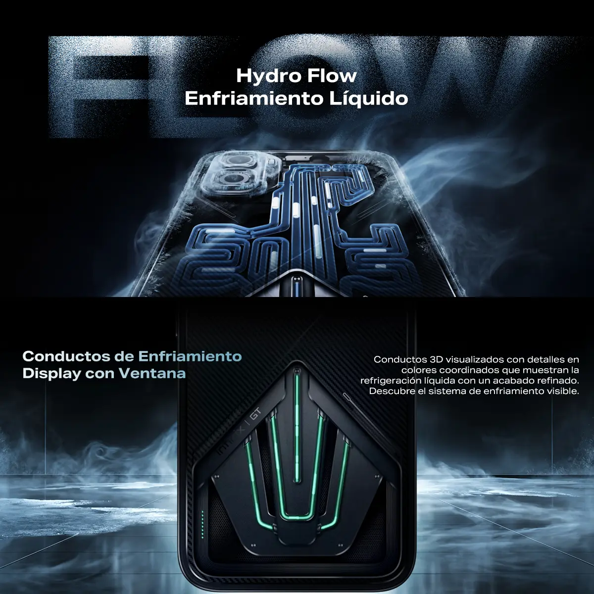 Infinix GT 50 PRO 5G Teléfono Gaming Potente 12GB+512GB Enfriamiento Líquido Gatillos GT Kit Gratis