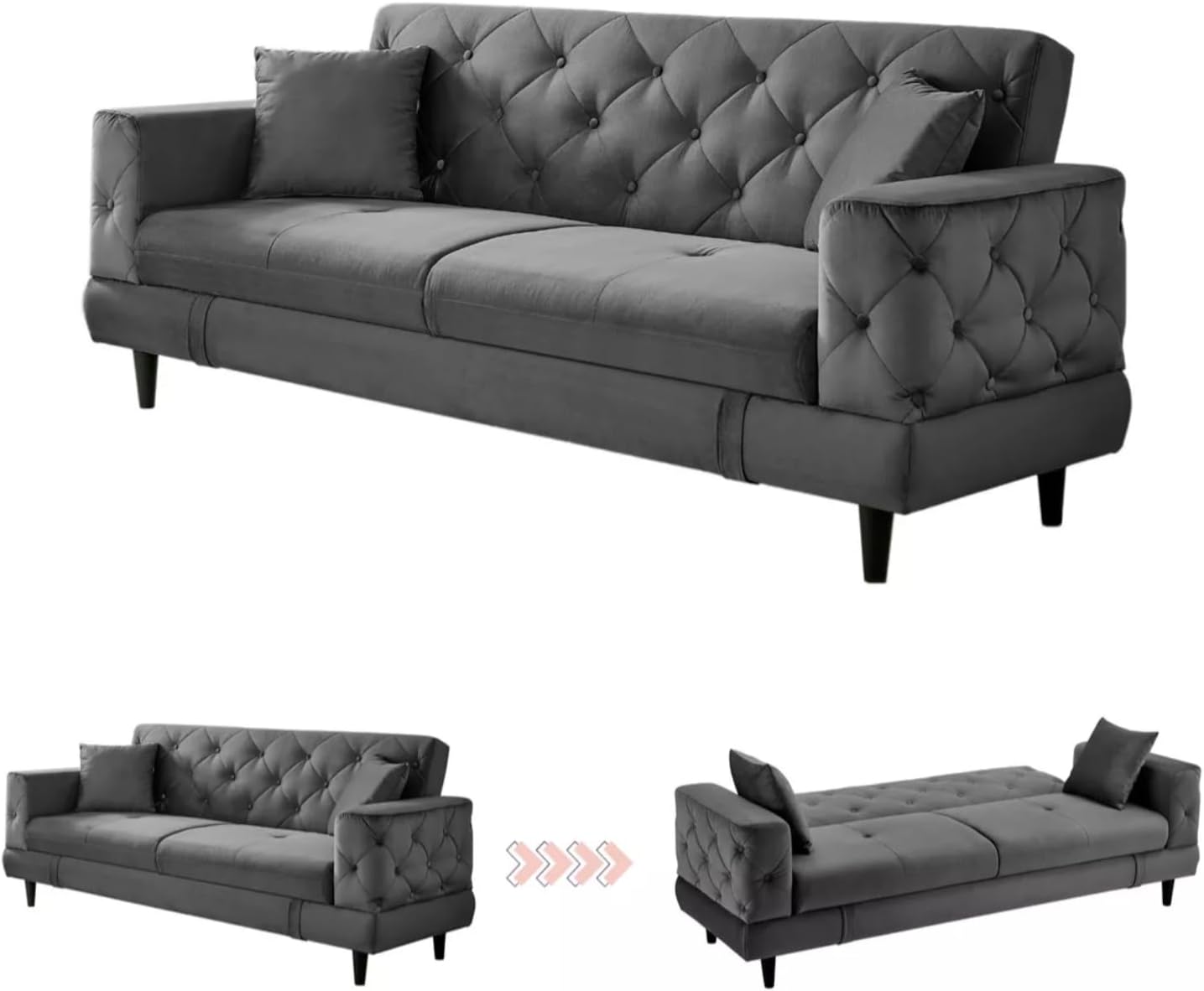 EKE Sofácama Sofa Cama Futón Sillón Sala Reclinable Moderno Minimalista Fresco Duradero Calidad Cojines