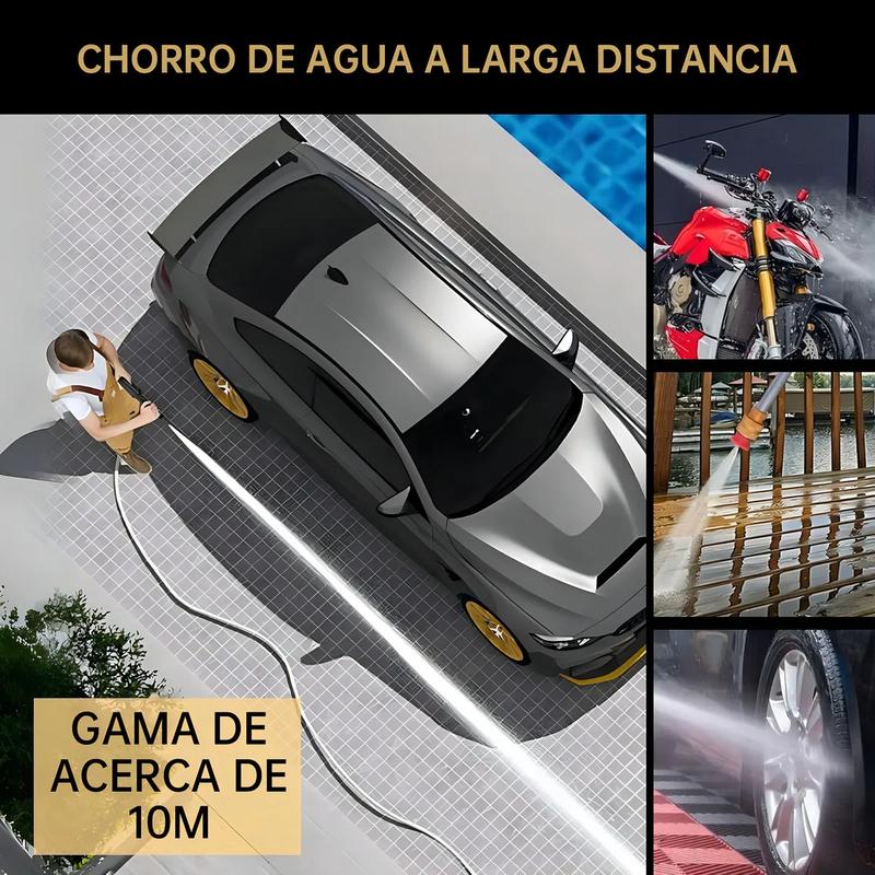 Hidrolavadora eléctrica portátil y inalámbrica negro de 550W con 680psi de presión máxima Pistola Para Hidrolavadora Electrica Portatil Inalambrica Incluye 2 Baterías, Manguera De 5m