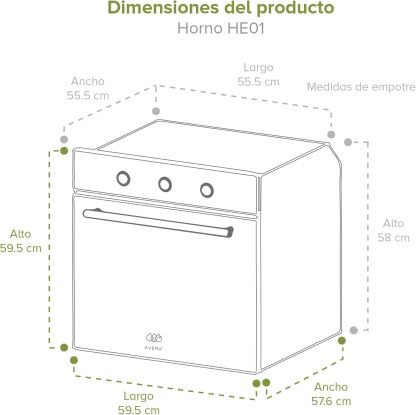 Combo Parrilla de Gas 5 Quemadores VT5, Campana Cocina para Isla 76 cm CEN76C, Horno de GAS NATURAL Empotrable HE01NAT AVERA