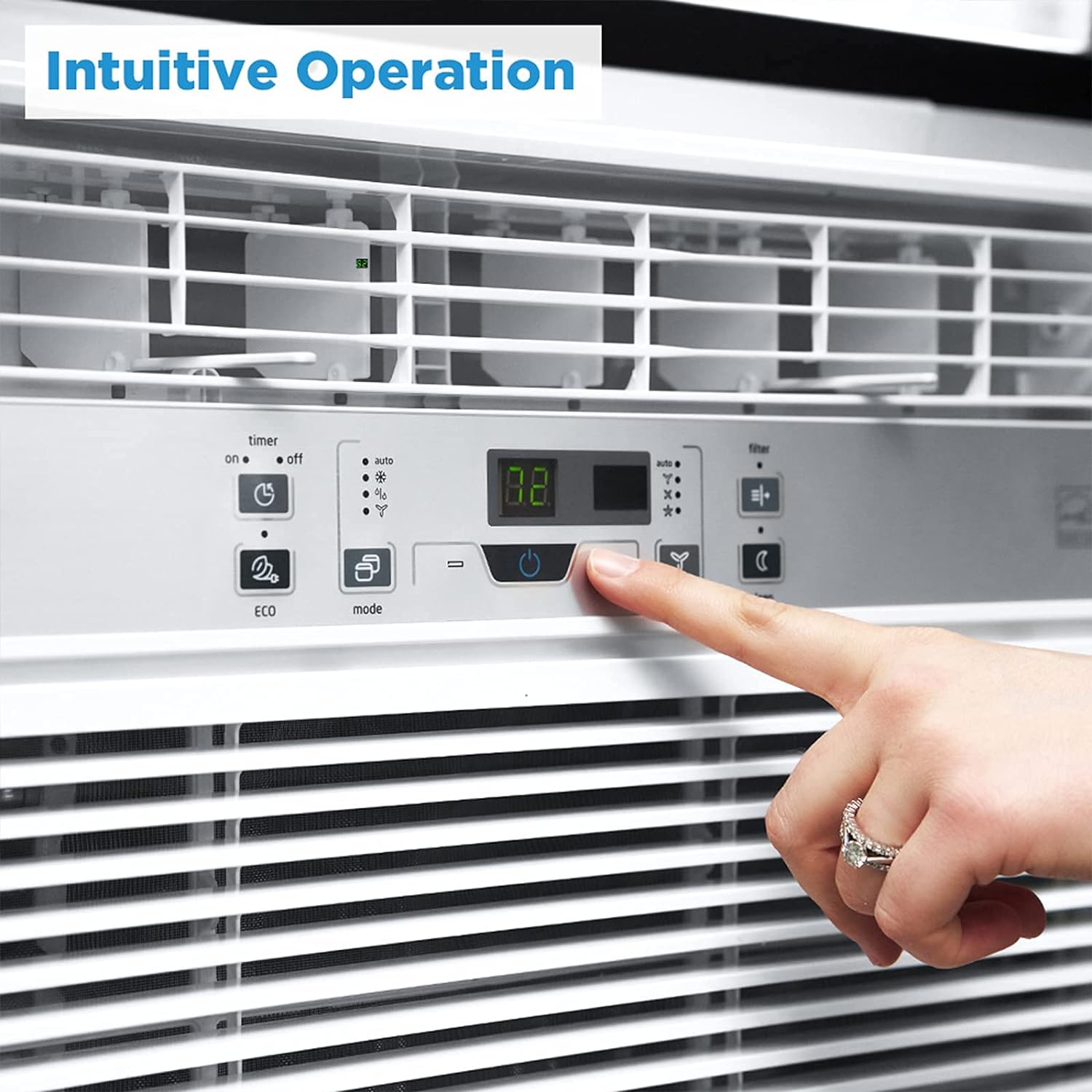 Midea 8.000-1200 BTU EasyCool aire acondicionado para ventana, deshumidificador y ventilador, enfriar, circular y deshumidificar hasta 350 metros cuadrados Ft, filtro reutilizable, control remoto-filtro de aire acondicionado