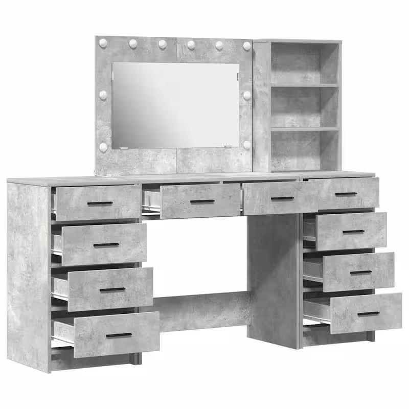 mesa de maquillaje con cajón 3 piezas   40 x 41 x 135 cm madera tratada, toalla de  ,tocador,  moderno,diseño elegante,madera   calidad,artesanía  ,   ,  en espacios pequeños,  de apartamentos Detalles del producto 9