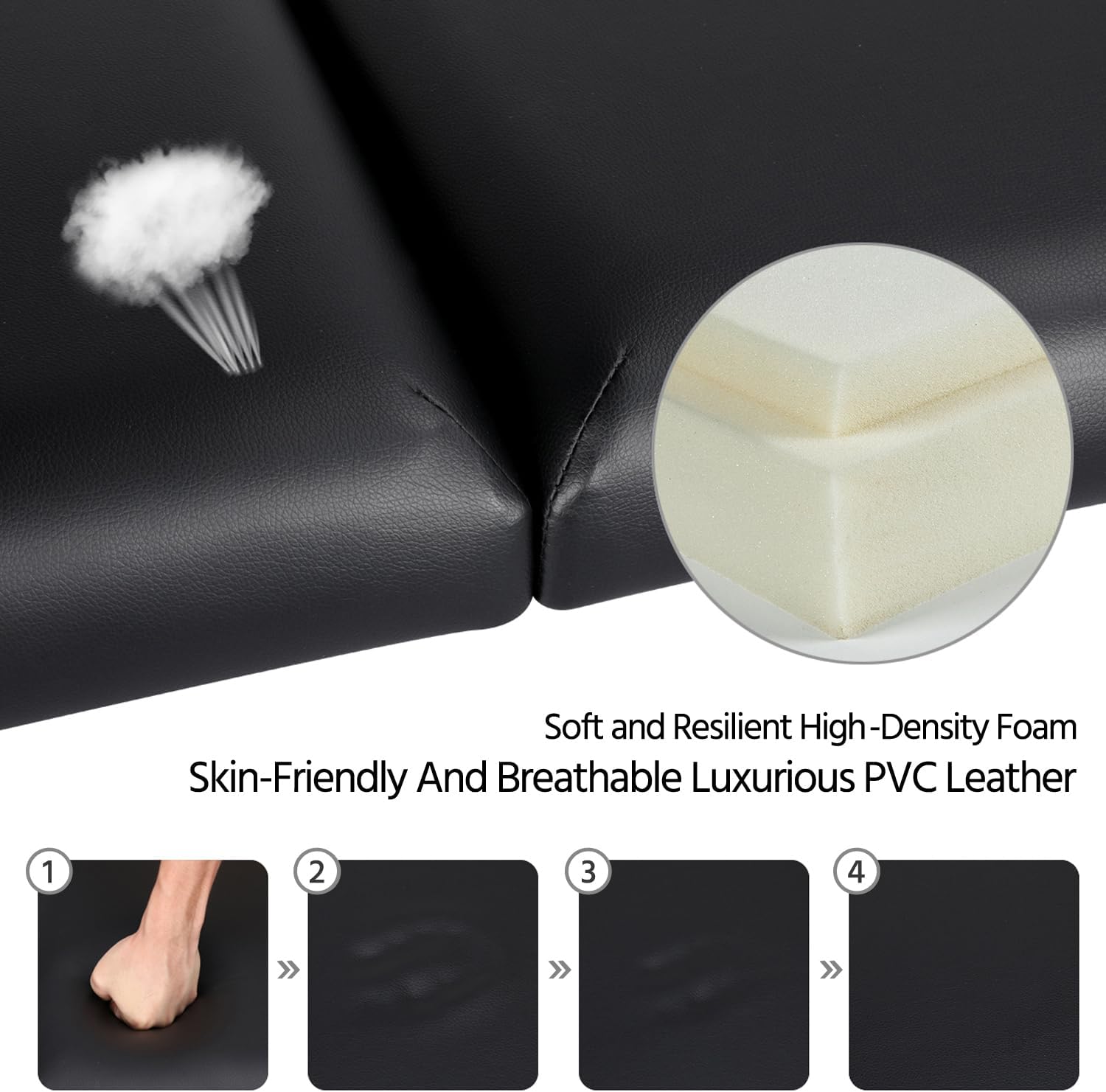 Yaheetech - Mesas de Masaje portátil para Tatuaje, Cama Ajustable de Aluminio, 3 Camas de SPA Plegables con Bolsa no Tejida, 24 Pulgadas de Ancho, Color Negro
