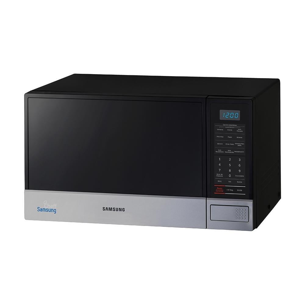 Horno de Microondas Samsung 1.1 Pies Cúbicos Negro con Placa de Acero