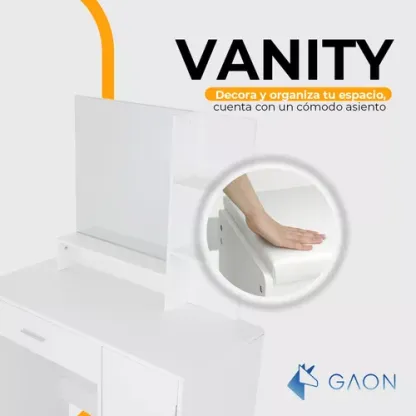 Tocador Vanity Blanco Multifuncional Con Espejo Y Cajón