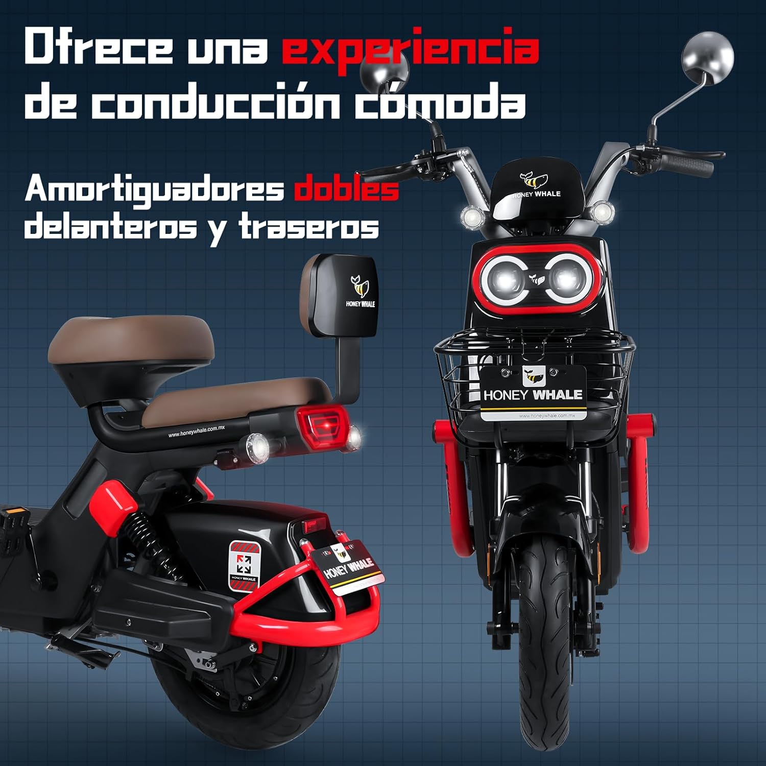 HONEYWHALE KC PRO Bicicleta Electrica para Adultos, Moto Electrica con Alarma, Potencia Motor Hasta 800W, Velocidad Máxima 45KM/H, Autonomía 60KM, Compatible con Desbloqueo NFC