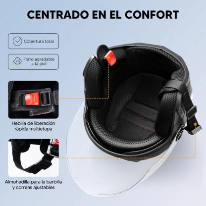 Casco Motocicleta Transpirable Con Visera De Doble Capa Dot