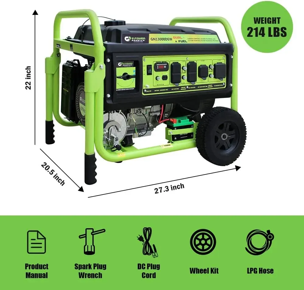 Generador Portátil Us De Combustible O Gas P De 13000 Watts