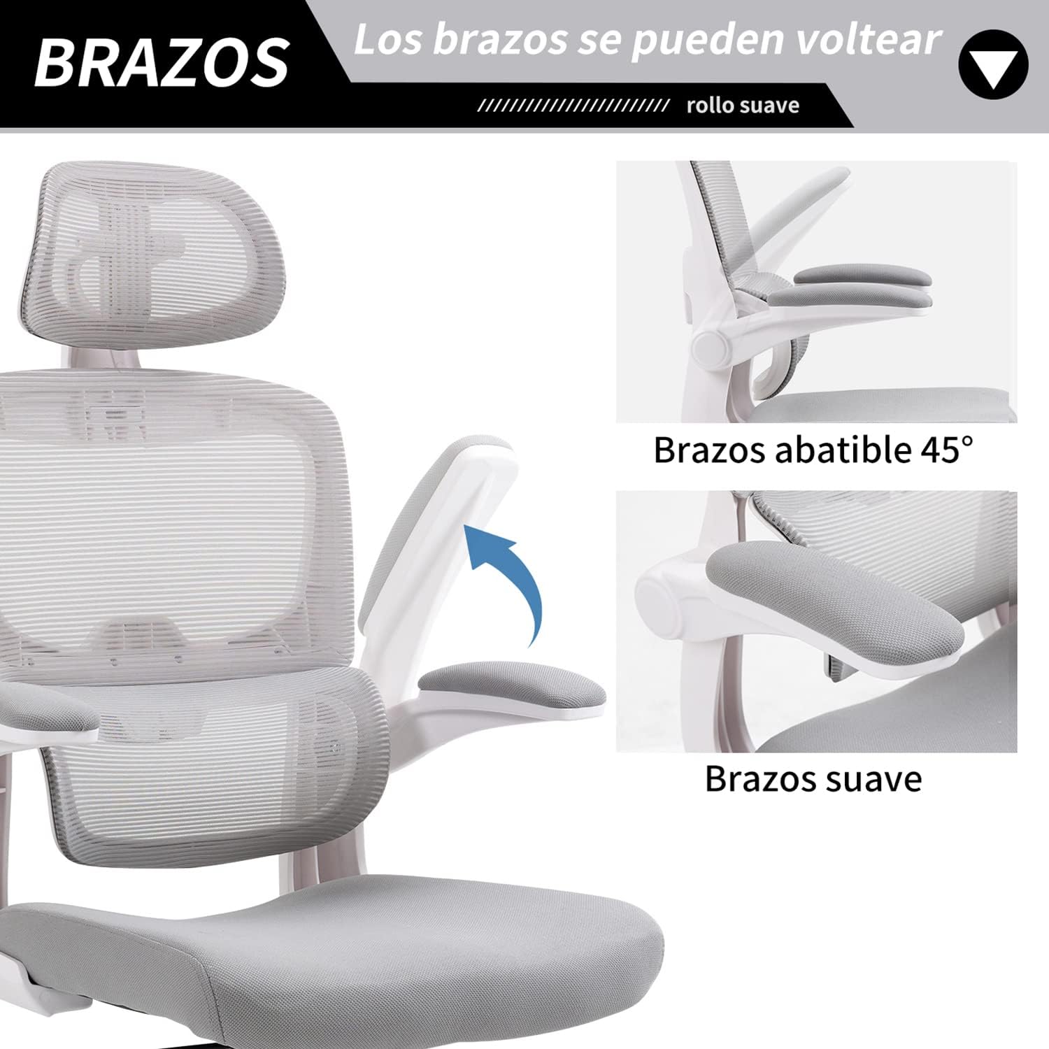HOMEMAKE FURNITURE Silla Oficina ergonómica de Respaldo Alto con Soporte Lumbar Ajustable Altura reclinable descansabrazos Ajustables Silla Gamer sillas para Escritorio Silla ergonomica Rosa