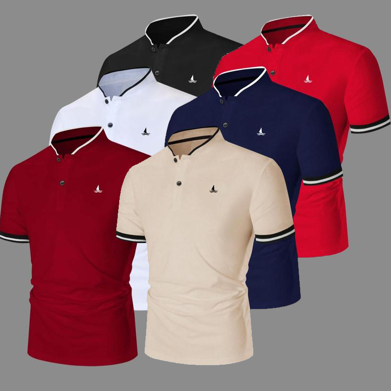 6 Pack Men's Quick Dry Performance Polo Shirts, Stylish Fitted Golf Shirts, Casual Comfortable Cotton Blend for Everyday Wear, Athletic Quality Sports