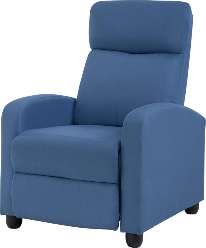 Silla reclinable para sala de estar, sala de cine en casa, sofá individual Winback, sillón reclinable de masaje, silla de lectura, silla reclinable moderna, fácil descanso con respaldo acolchado de tela (tela beige)