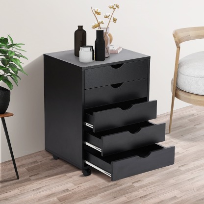 Cómoda EDX de 7 cajones: amplio armario de madera para organizar el dormitorio, el hogar y la oficina, color blanco
