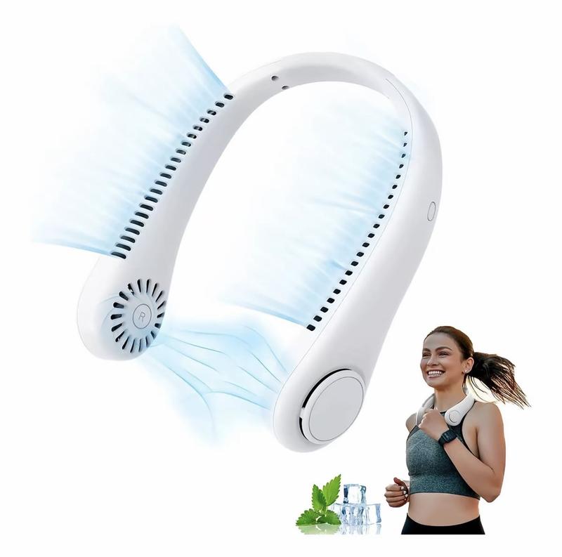 Bugu Ventilador De Cuello Recargable Para Hogar Oficina Fitness ABS Material Ventiladores De Refrigeración Portátiles Silencioso Ventilador de Cuello Sin Aspas