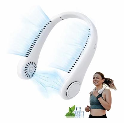 Bugu Ventilador De Cuello Recargable Para Hogar Oficina Fitness ABS Material Ventiladores De Refrigeración Portátiles Silencioso Ventilador de Cuello Sin Aspas