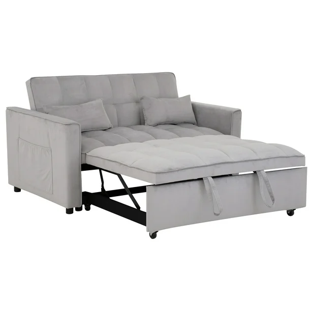 SOFÁ CAMA ASLAN GRIS CLARO.