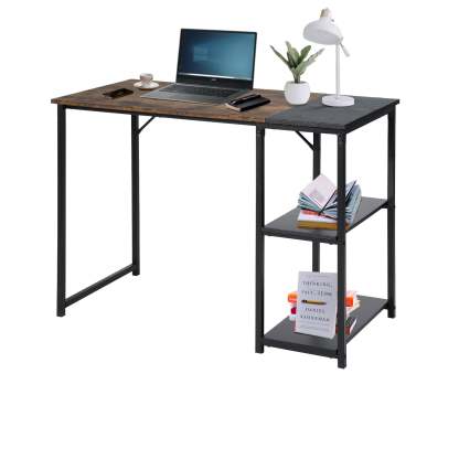 Escritorio Grande 140cm Color Madera con Negro,con Bolsa de Almacenamiento