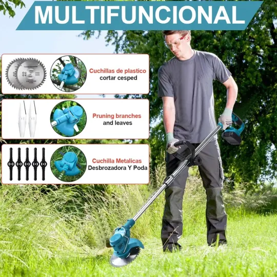 Desbrozadora Inalámbrica Electrica Podadora Cortadora Pasto
