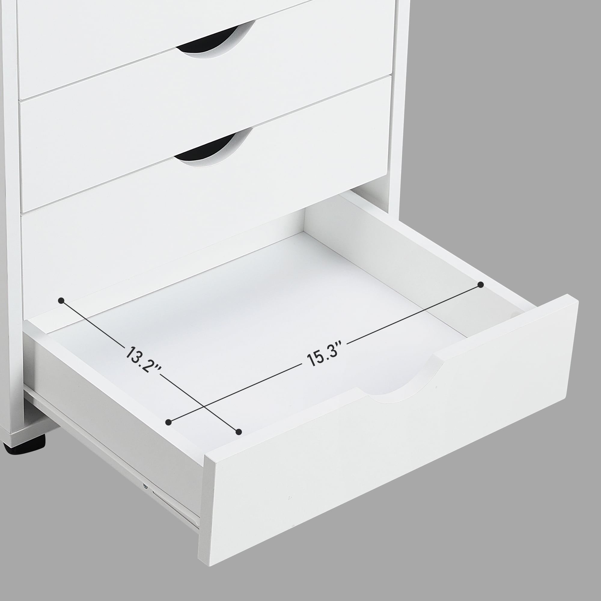 Cómoda EDX de 7 cajones: amplio armario de madera para organizar el dormitorio, el hogar y la oficina, color blanco