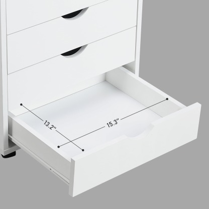 Cómoda EDX de 7 cajones: amplio armario de madera para organizar el dormitorio, el hogar y la oficina, color blanco