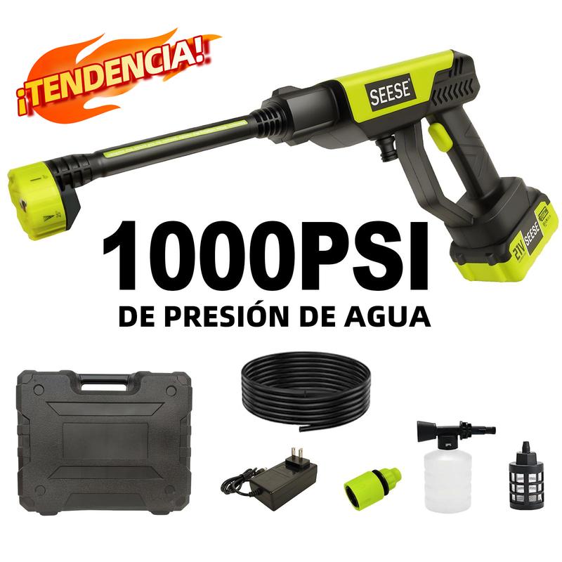 SEESE Hidrolavadora Inalámbrica 21V Portátil De Alta Presión Con Batería Recargable Para Lavar Autos Jardín Hogar, ideal como regalo festivo.