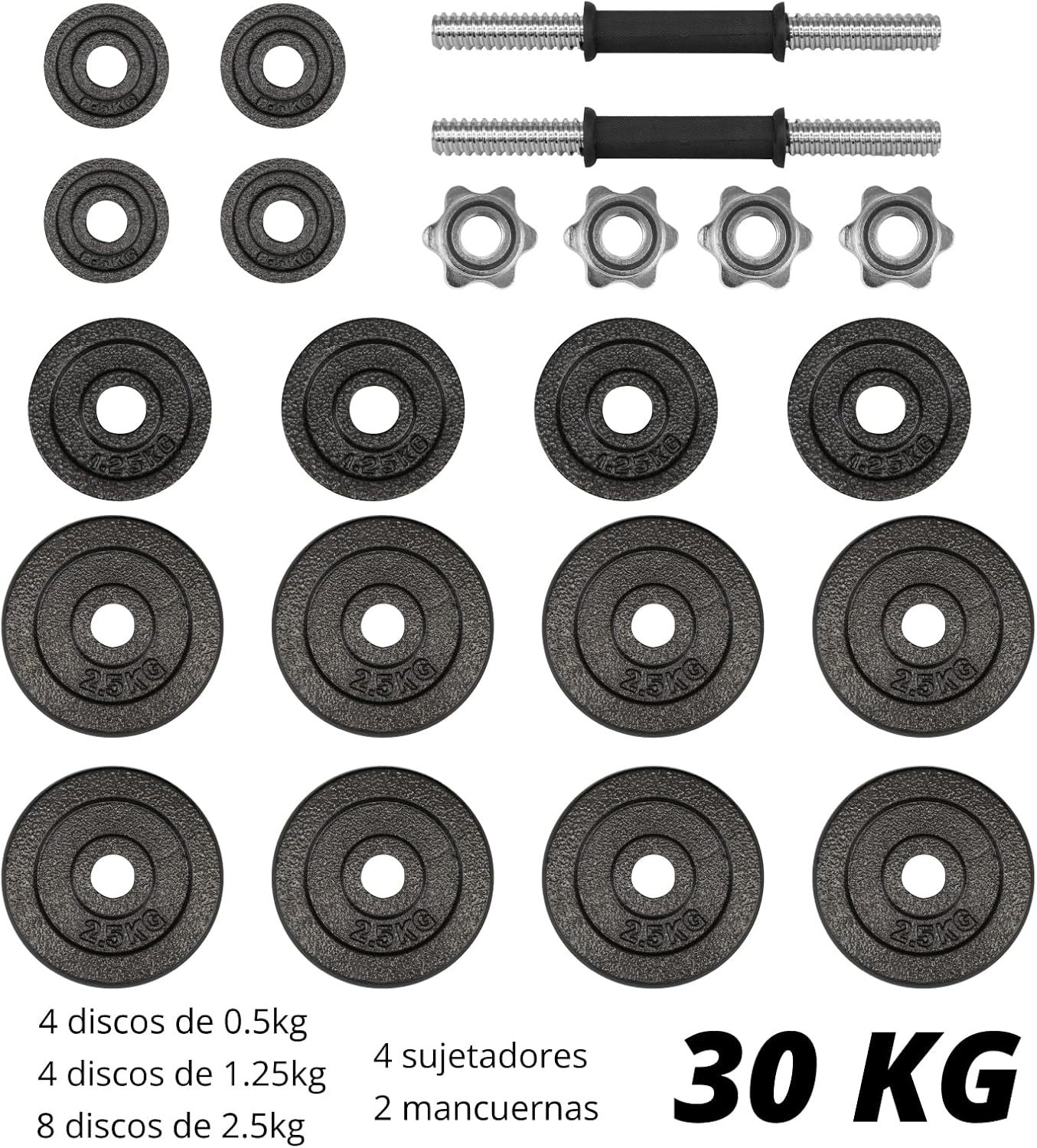 Altera Set de Mancuernas y Discos, Pesas Ajustables con Estuche para Ejercicio