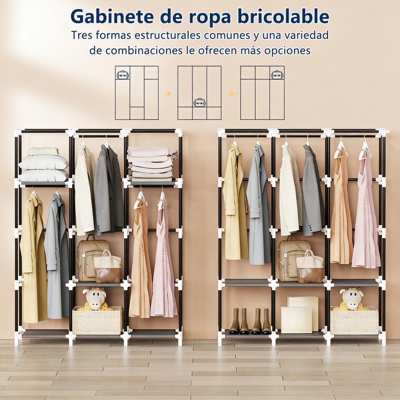 LERFM Closet Armable Ropero Rack Guardaropa Recamara Organización, Bonito, Práctico Y Resistente. Armario Plegable Organizador de Ropa,navidadRebajas de fin de año,Dazy ,Sheglam