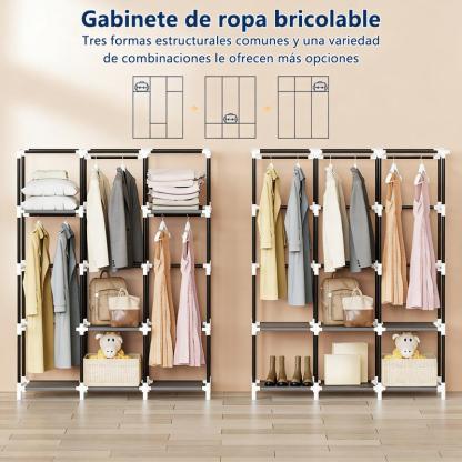 LERFM Closet Armable Ropero Rack Guardaropa Recamara Organización, Bonito, Práctico Y Resistente. Armario Plegable Organizador de Ropa,navidadRebajas de fin de año,Dazy ,Sheglam