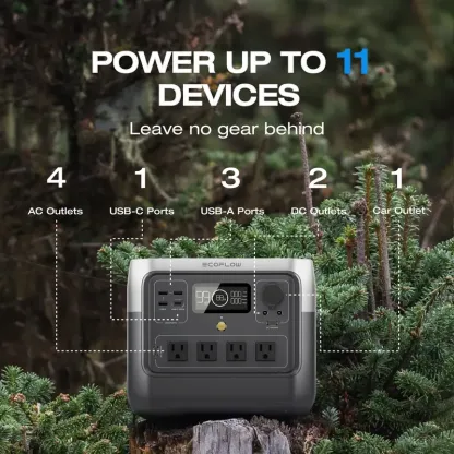Estación de energía portátil ECOFLOW RIVER 2 Pro 700, batería LiFePO4 de 718Wh, carga rápida de 70 minutos, 4X800W (X-Boost 1600W) salidas AC