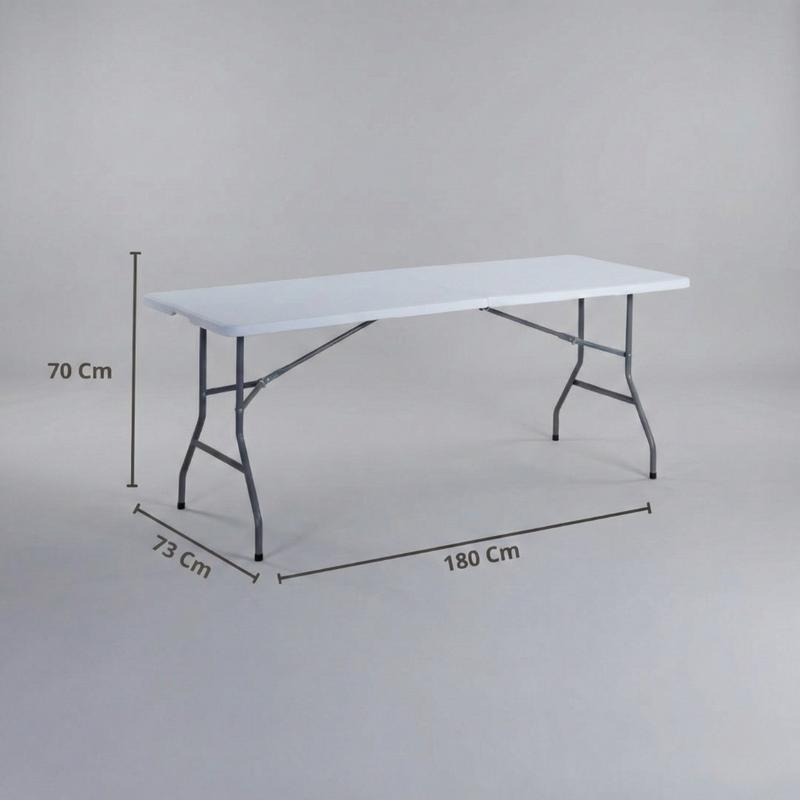 Mesa Plegable de Plástico Resistente Color Blanca 180 centimetros