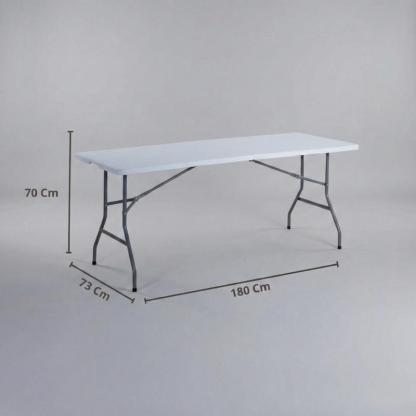 Mesa Plegable de Plástico Resistente Color Blanca 180 centimetros