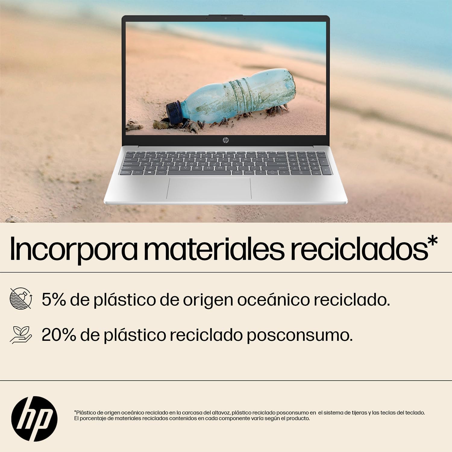 HP Laptop 15-fc0080la, AMD Ryzen 7, 16 GB, 512 GB SSD, 15.6, HD, Windows 11 Home, Teclado en Español, Garantía México, Plateado | Microsoft 365 Personal 12 Meses + Curso Multilenguajes