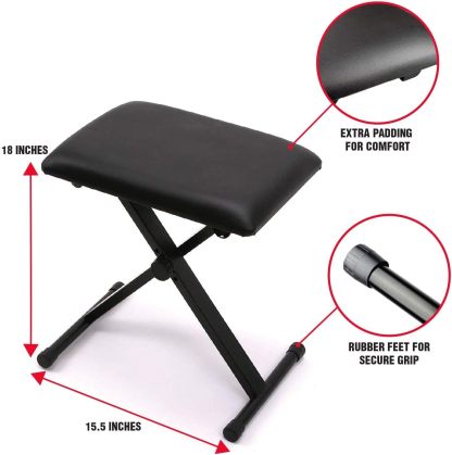 RockJam - Kit de piano con teclado de 61 teclas con banco para teclado, soporte para teclado, auriculares, pegatinas para notas de piano y lecciones de piano Simply