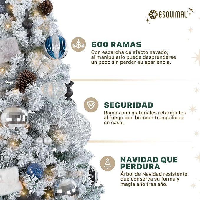 🎄Árbol de Navidad Artificial de 7 pies｜Abeto Realista ramas densas, montaje rápido y base de metal resistente