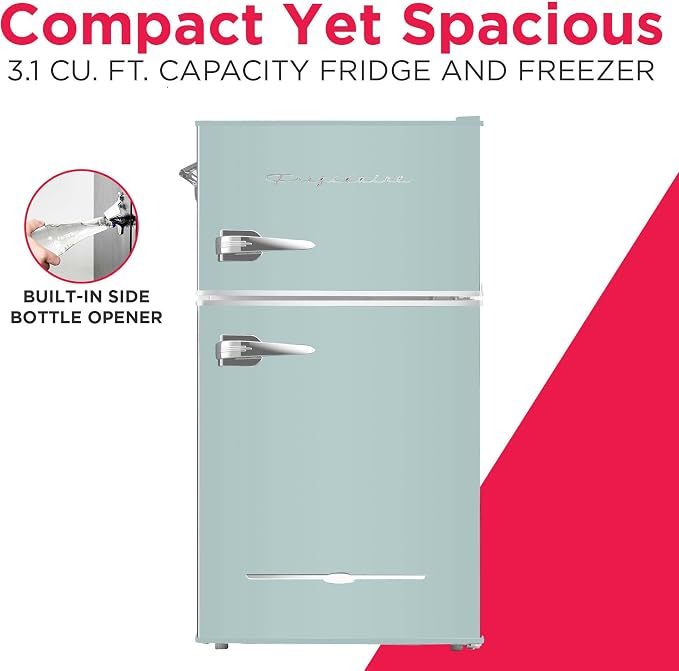 ❄️ Mininevera diseño vintage doble puerta capacidad 72 litros, freezer 21L, iluminación LED, nivel sonoro 39dB y consumo Clase E para espacios pequeños