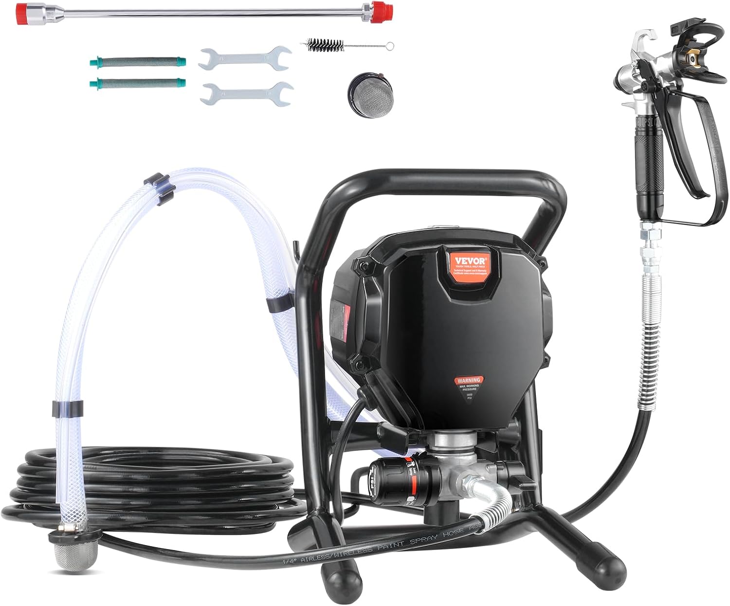 🛠️Pulverizador de Pintura Sin Aire 650W /750W /950W /1500W Alta Presión, Incluye Manguera, Varilla de Extensión, Boquillas y Cepillo de Limpieza, Máquina Eléctrica para Pintar Interiores y Exteriores