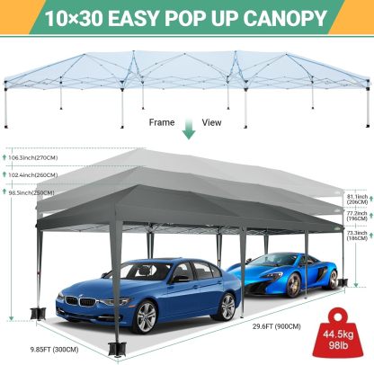 COBIZI - Toldo desplegable de 10 x 20 Pulgadas con 6 Paredes Laterales, toldo Impermeable para Eventos al Aire última intervensión, UPF 50+ cenador portátil para Fiestas, Playa, Camping, Boda,