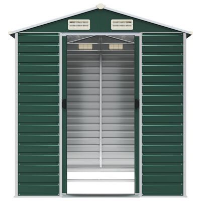 Cobertizo de jardín acero galvanizado marrón claro 191x215x198 cm