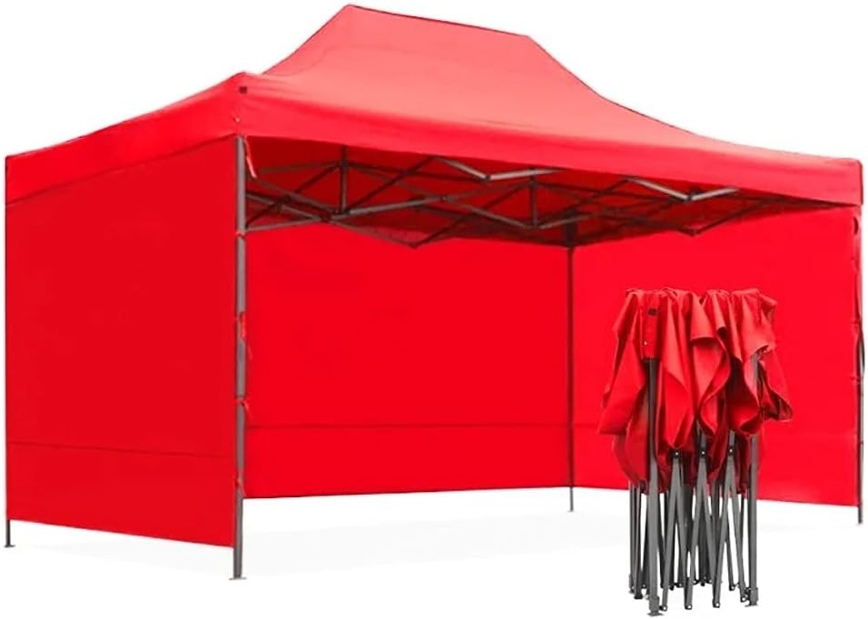 VANLIG Toldo Carpa 4.5x3 Metros Plegable con Paredes Y Techo Carpa (Rojo)
