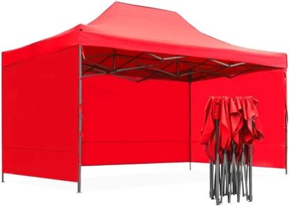 VANLIG Toldo Carpa 4.5x3 Metros Plegable con Paredes Y Techo Carpa (Rojo)