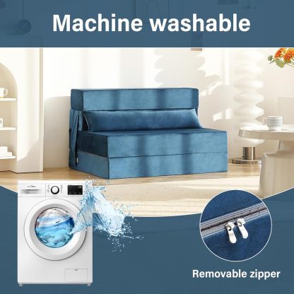 Tiita - Sillón de futón, tamaño individual, sofá cama plegable con almohada, colchón de piso y futón para sala de estar, recámara, uso de invitados, departamento